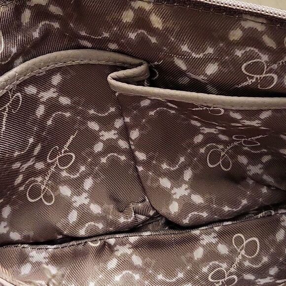 Jessica Simpson Bags | Jessica Simpson wristlet clutch bag floral gray leather - Picture 9 of 12